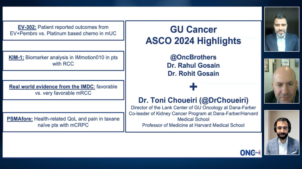 Toni K. Choueiri, MD, with the Oncology Brothers presenting slides