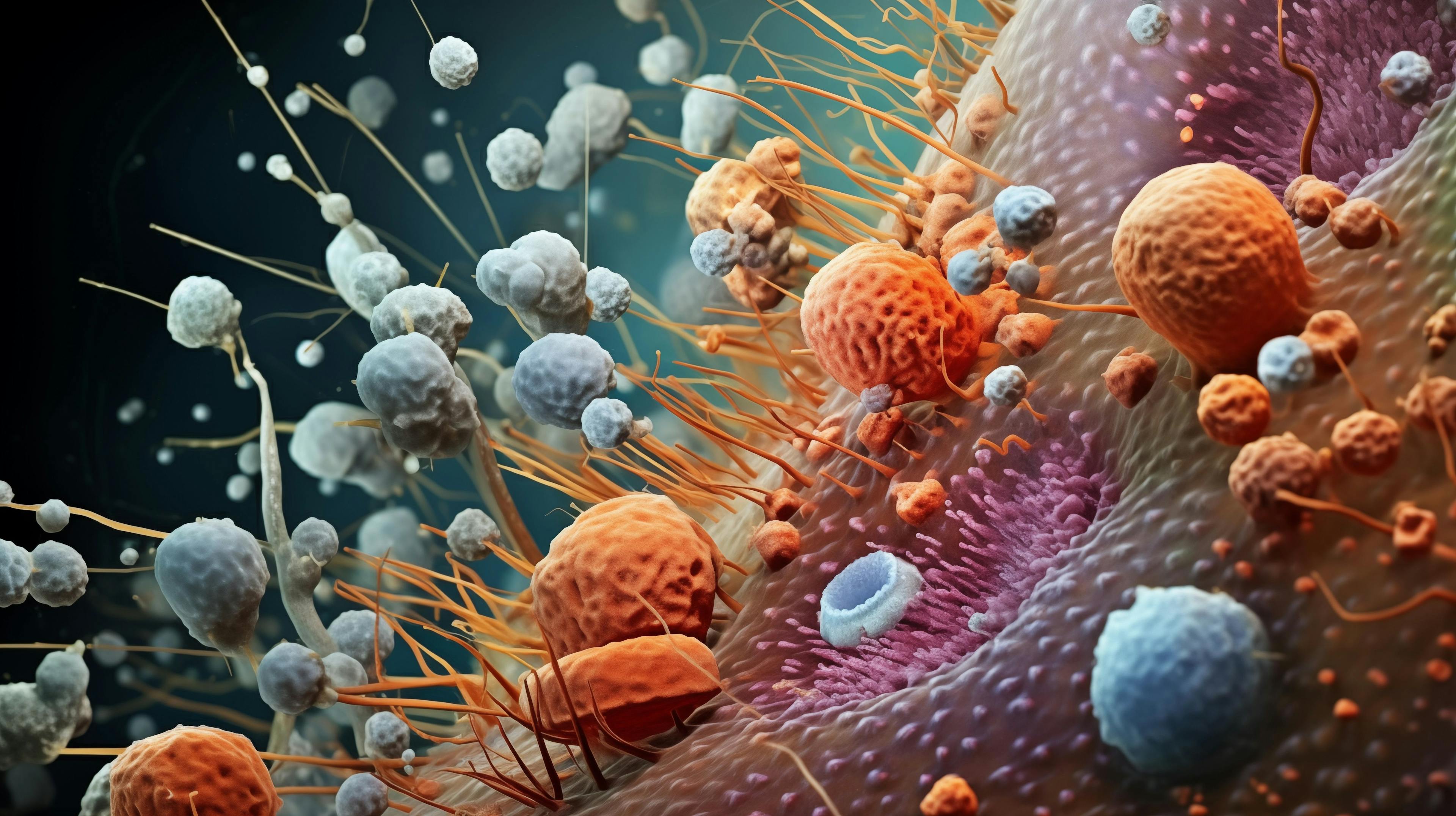 Aa tumor sample under a microscope, highlighting its intricate cellular composition: © catalin - stock.adobe.com