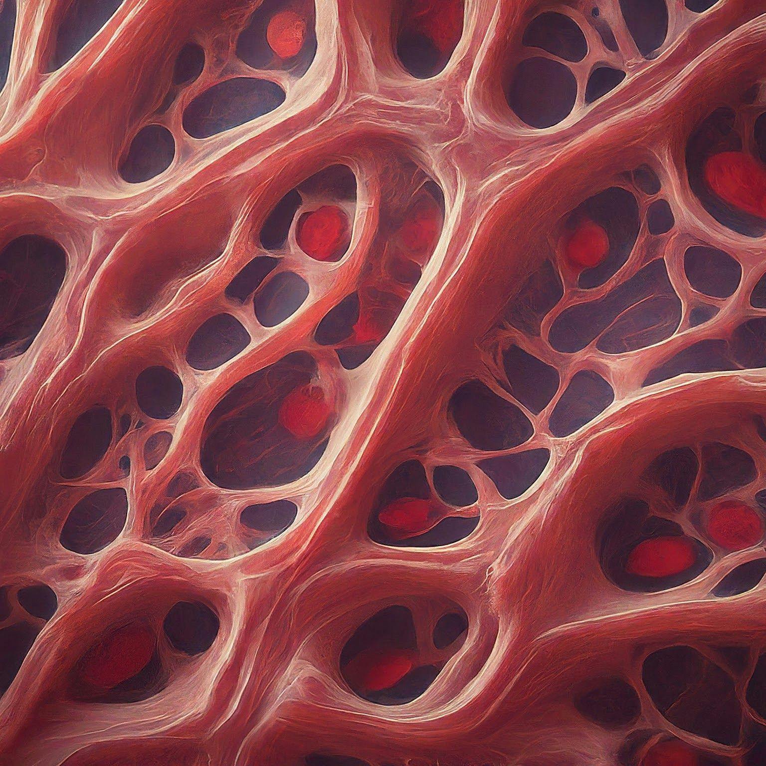 Microscopic image of bone marrow cells - Generated with Google Gemini AI