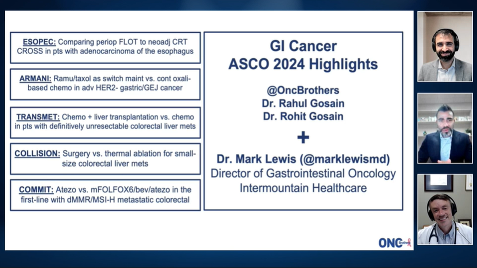 Mark A. Lewis, MD, with the Oncology Brothers presenting slides