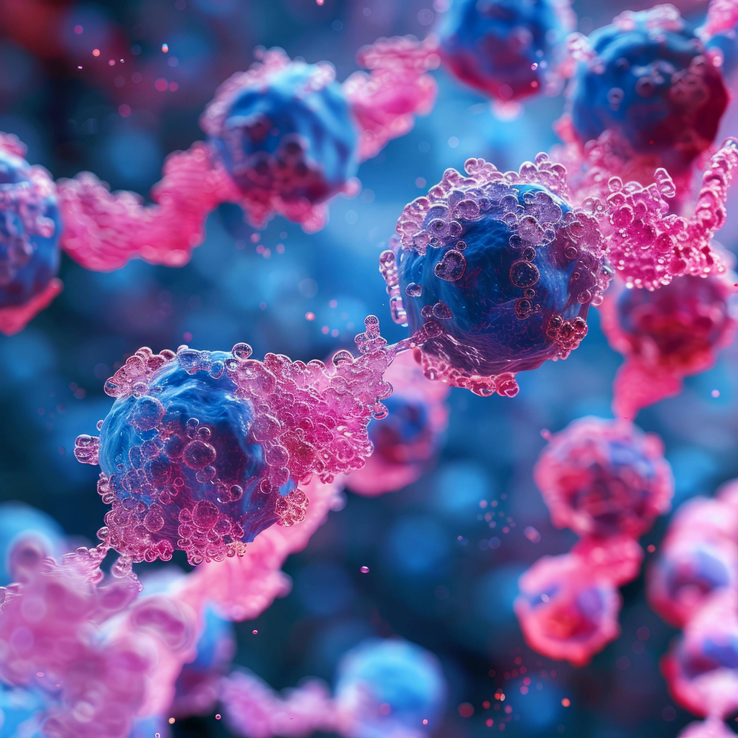 Cancer cells with pink bubbles: © Adobe Contributor - stock.adobe.com